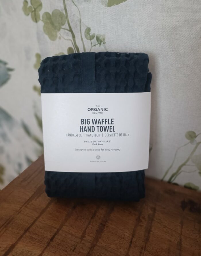 The Organic Company Big Waffle hand towel, 50 x 130 cm, dark grey